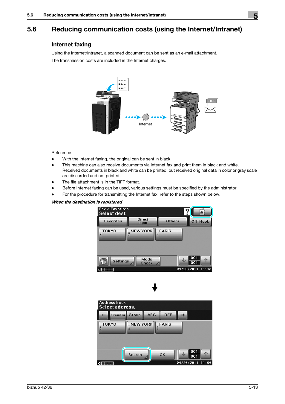 Internet faxing | Konica Minolta bizhub 36 User Manual | Page 127 / 182