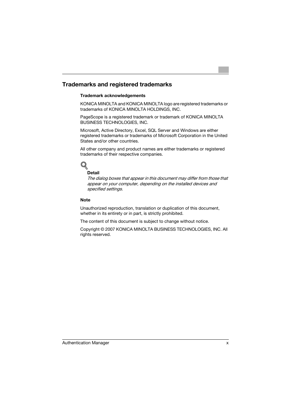 Trademarks and registered trademarks | Konica Minolta bizhub C284e User Manual | Page 11 / 189