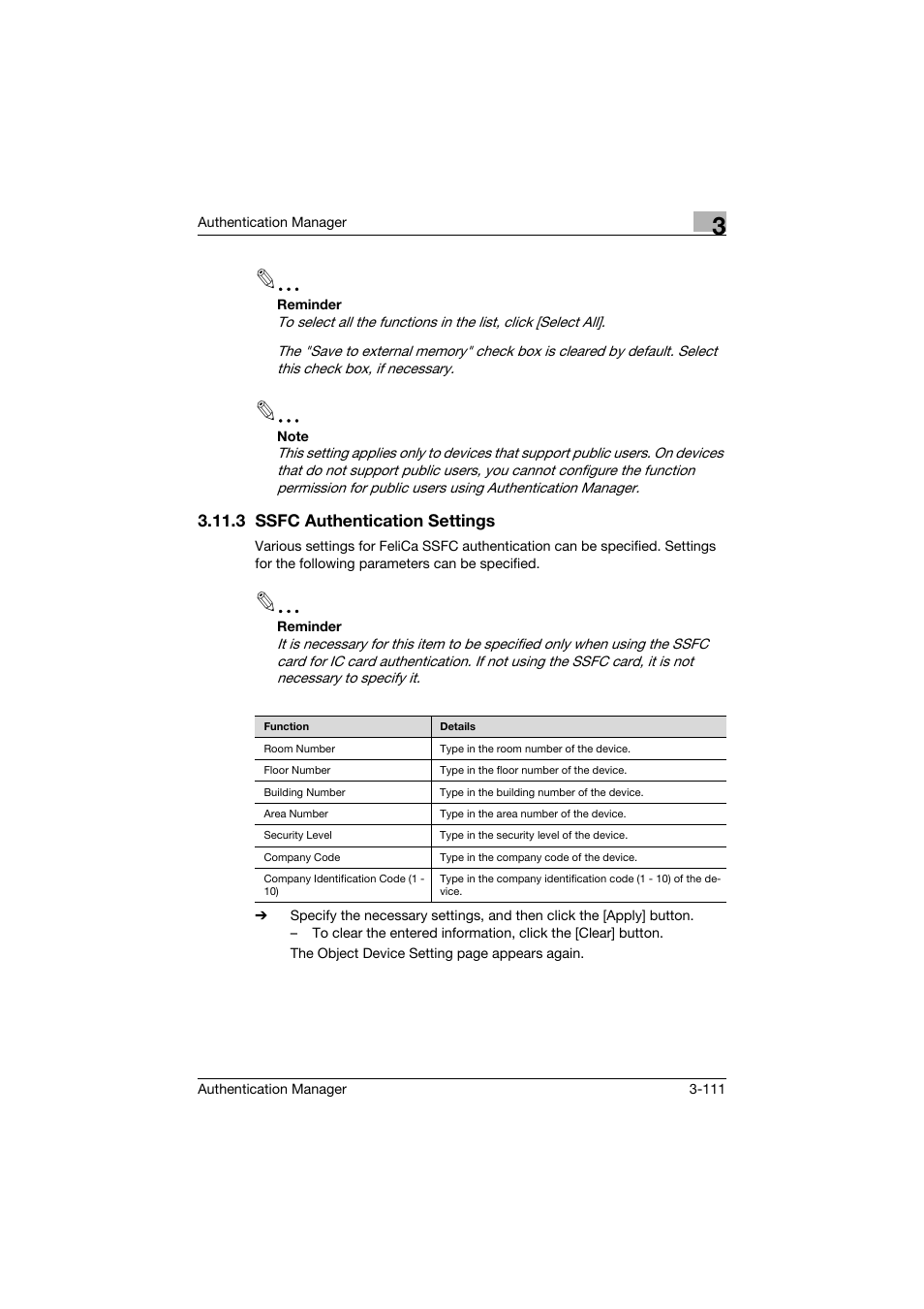3 ssfc authentication settings, Ssfc authentication settings -111 | Konica Minolta bizhub C284e User Manual | Page 128 / 189