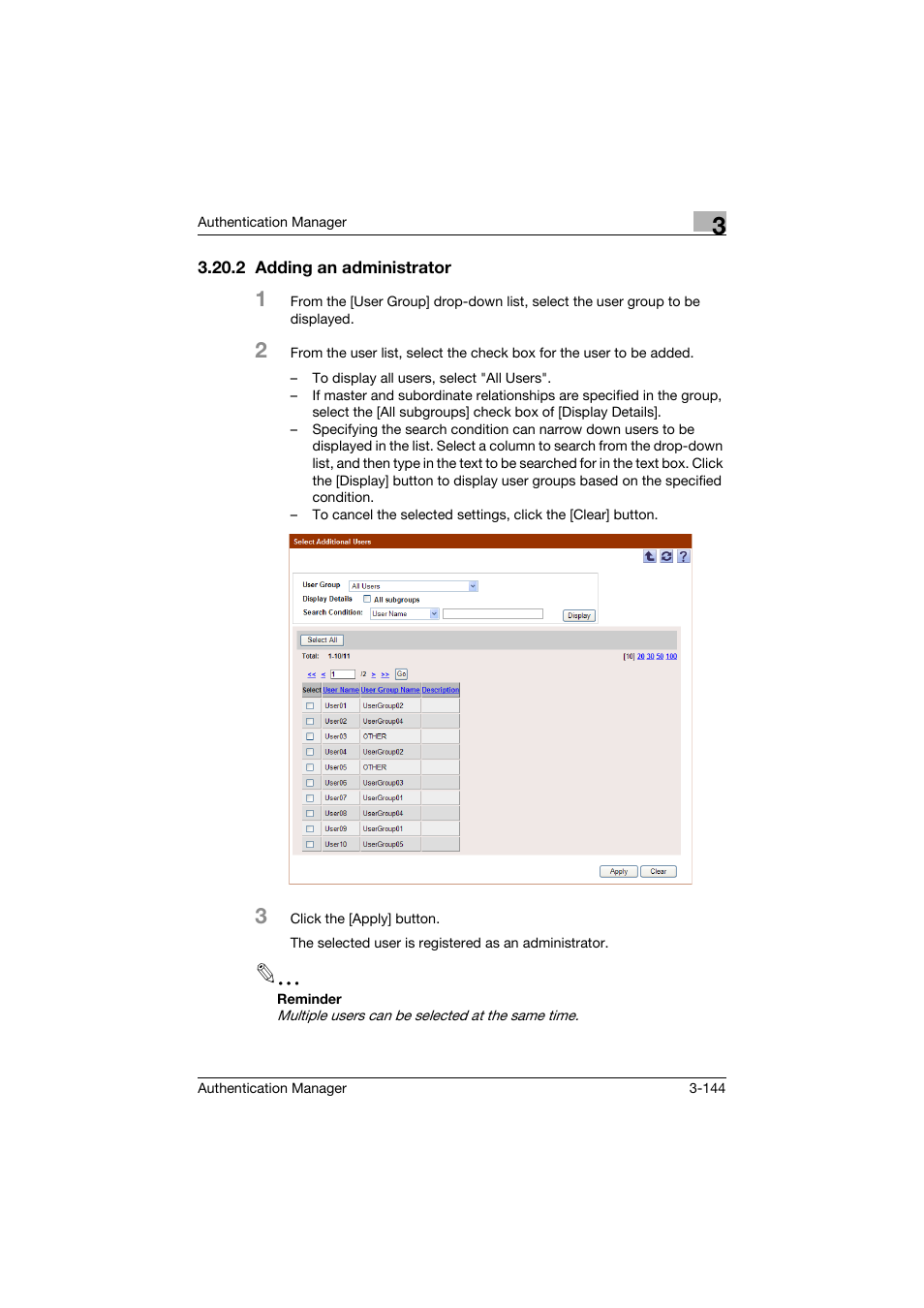 2 adding an administrator, Adding an administrator -144 | Konica Minolta bizhub C284e User Manual | Page 161 / 189