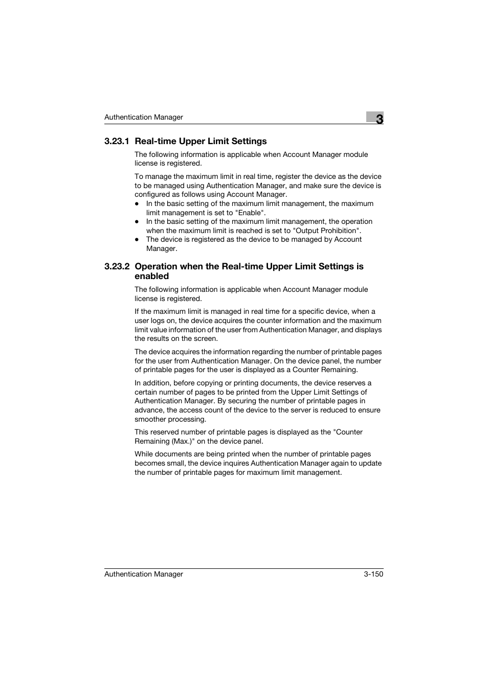 1 real-time upper limit settings, Real-time upper limit settings -150 | Konica Minolta bizhub C284e User Manual | Page 167 / 189