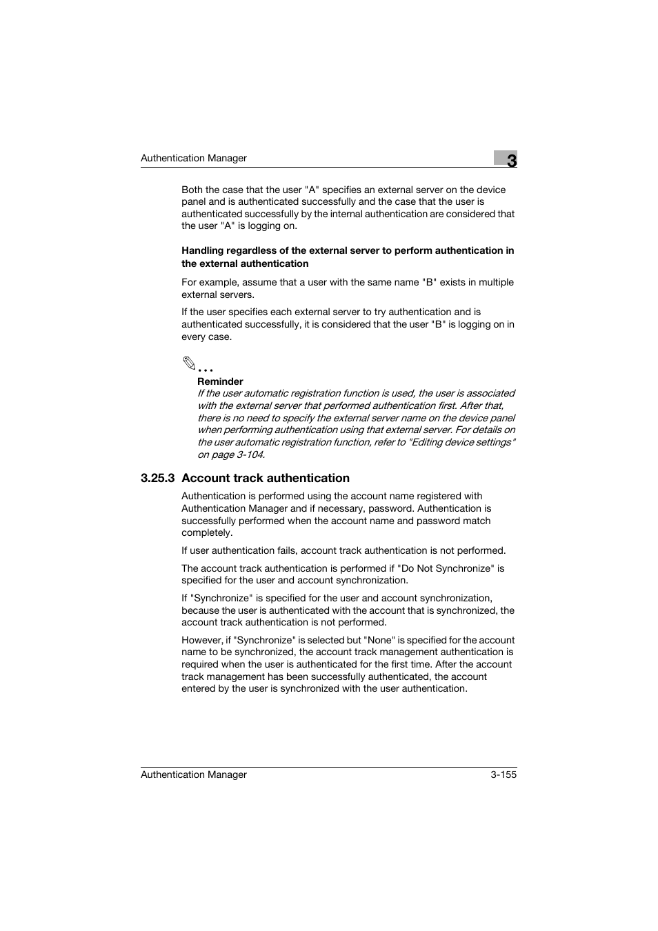 3 account track authentication, Account track authentication -155 | Konica Minolta bizhub C284e User Manual | Page 172 / 189