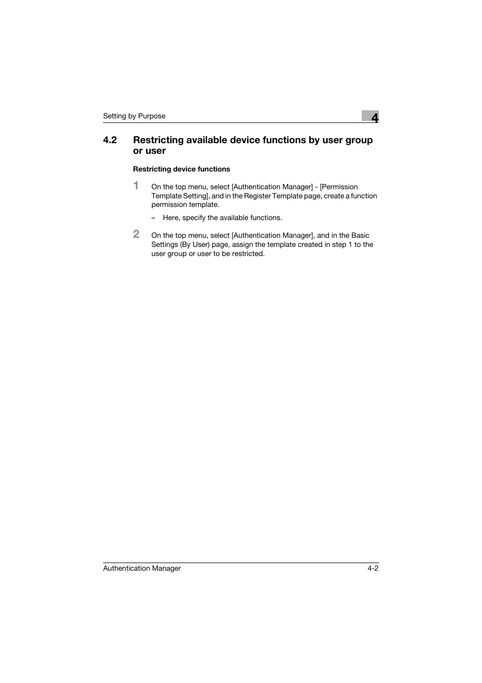 Restricting device functions, Restricting device functions -2 | Konica Minolta bizhub C284e User Manual | Page 176 / 189