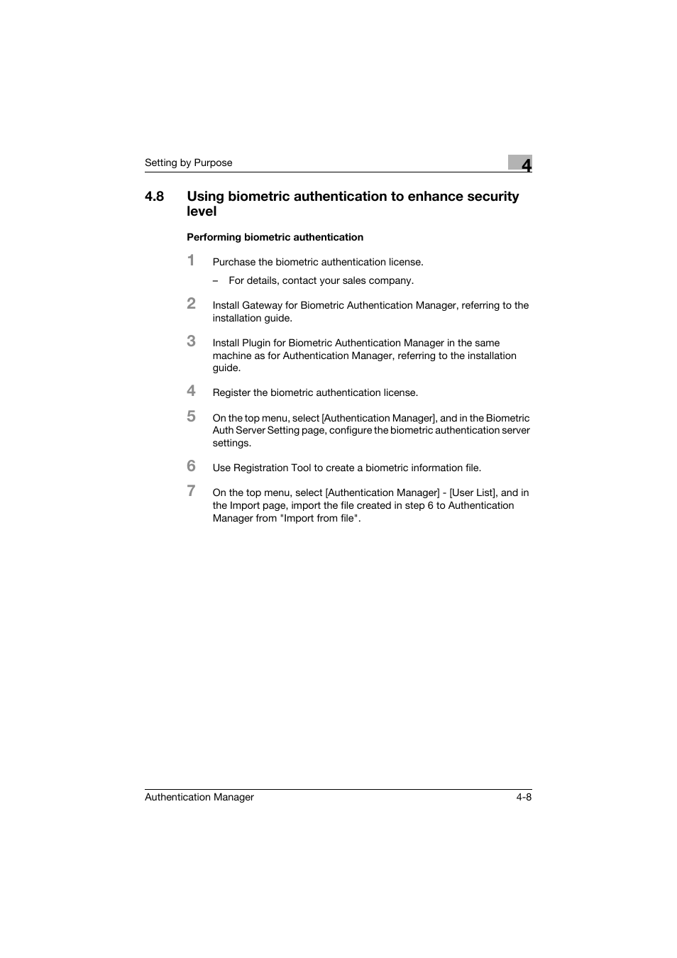 Performing biometric authentication, Performing biometric authentication -8 | Konica Minolta bizhub C284e User Manual | Page 182 / 189