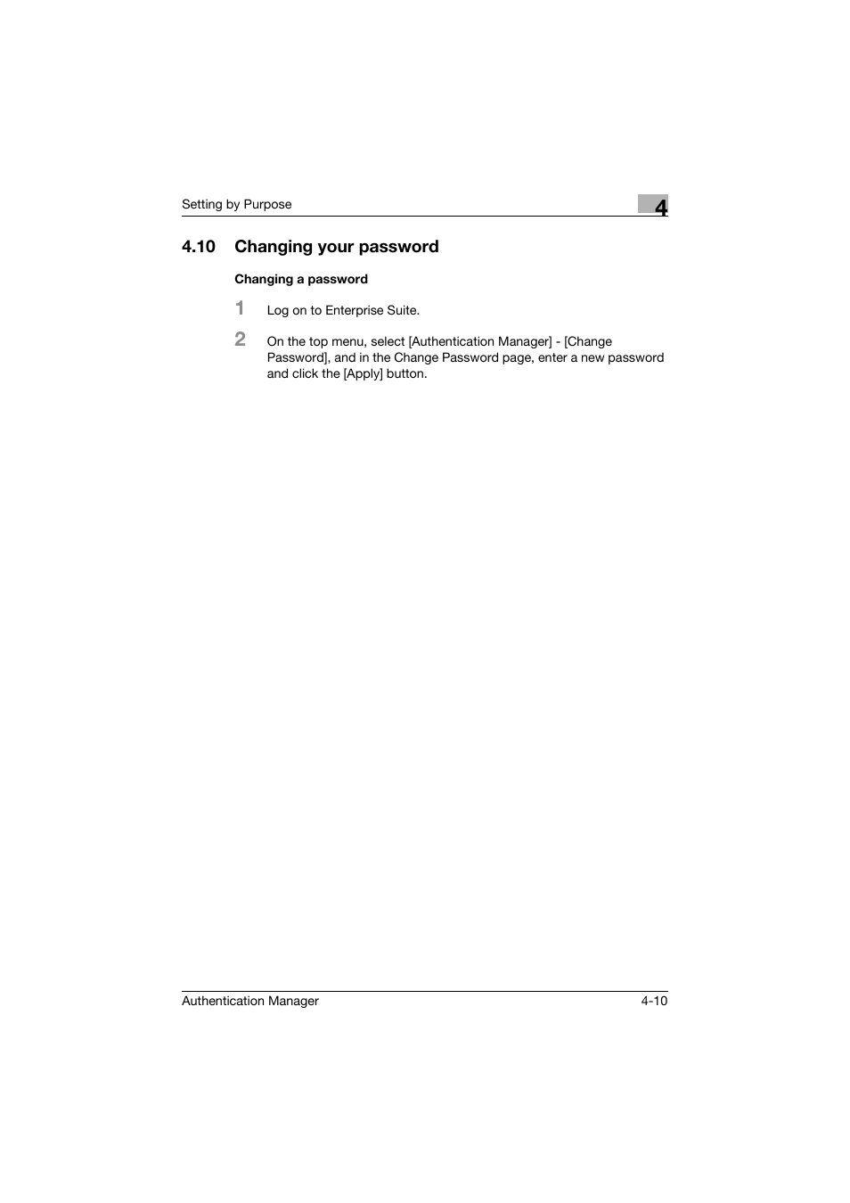10 changing your password, Changing a password, Changing your password -10 | Changing a password -10 | Konica Minolta bizhub C284e User Manual | Page 184 / 189
