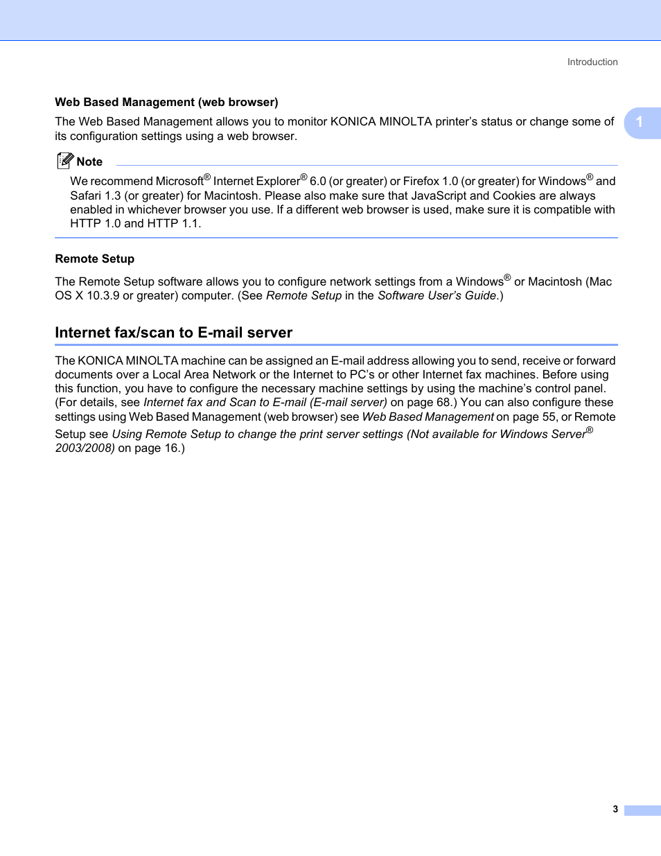 Internet fax/scan to e-mail server | Konica Minolta bizhub 20 User Manual | Page 10 / 145