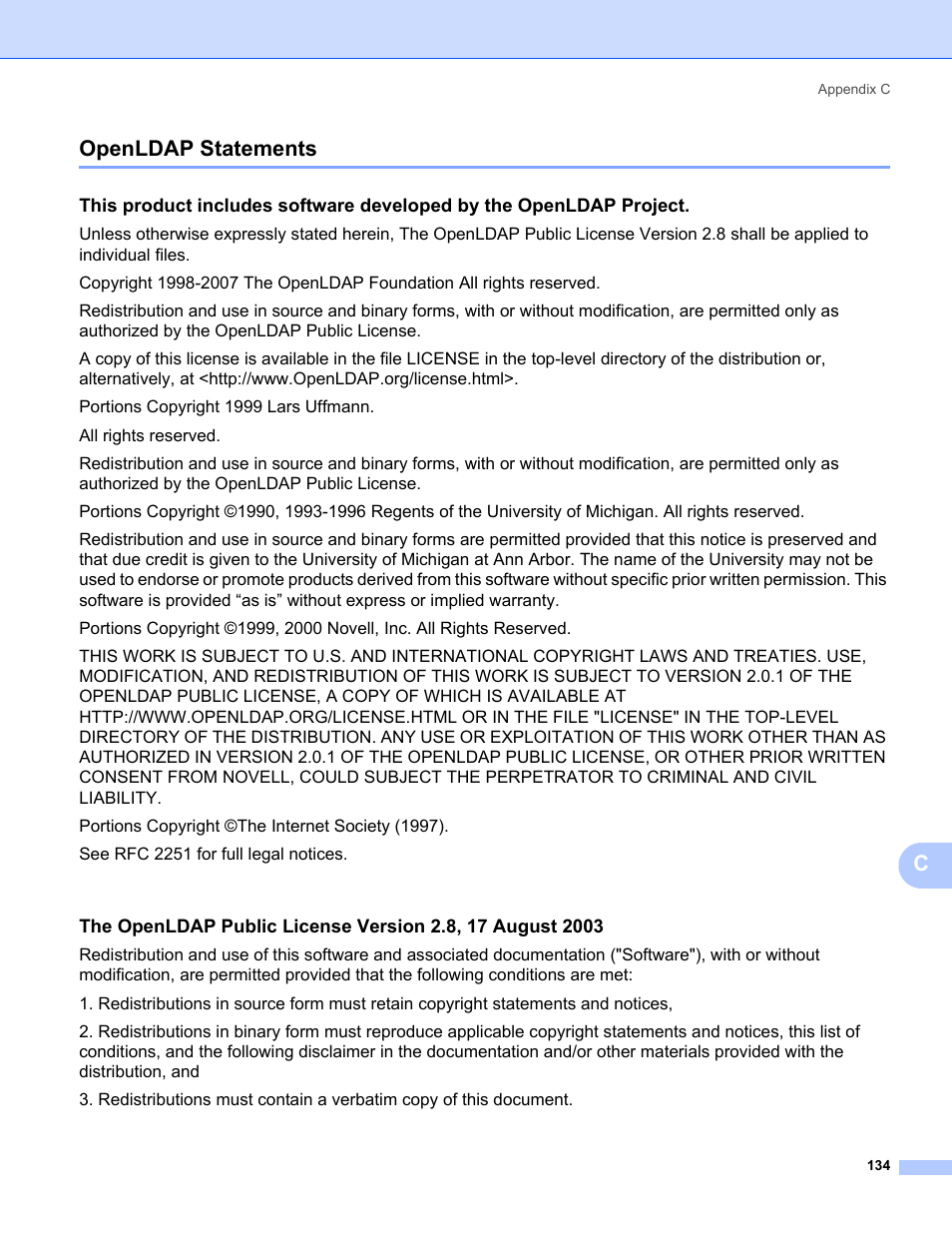 Openldap statements, Copenldap statements | Konica Minolta bizhub 20 User Manual | Page 141 / 145