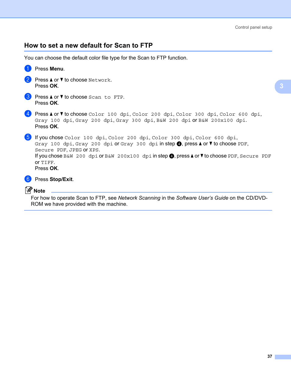 How to set a new default for scan to ftp | Konica Minolta bizhub 20 User Manual | Page 44 / 145