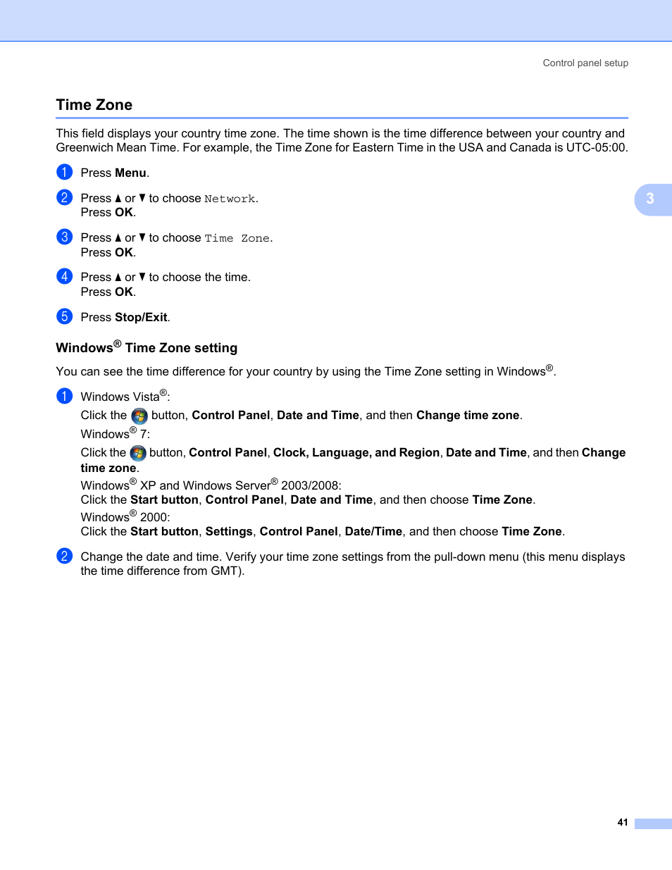Time zone, 3time zone | Konica Minolta bizhub 20 User Manual | Page 48 / 145
