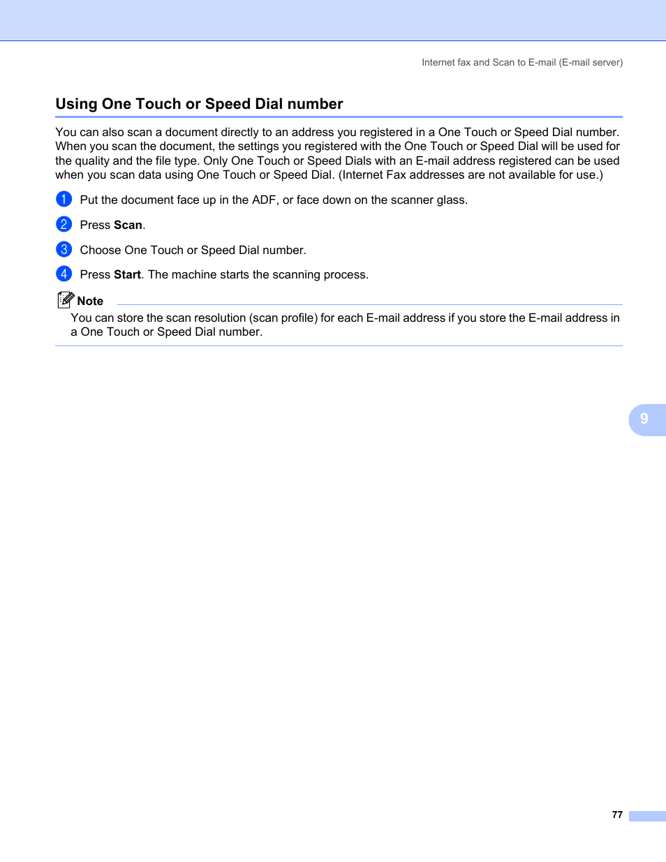 Using one touch or speed dial number, 9using one touch or speed dial number | Konica Minolta bizhub 20 User Manual | Page 84 / 145