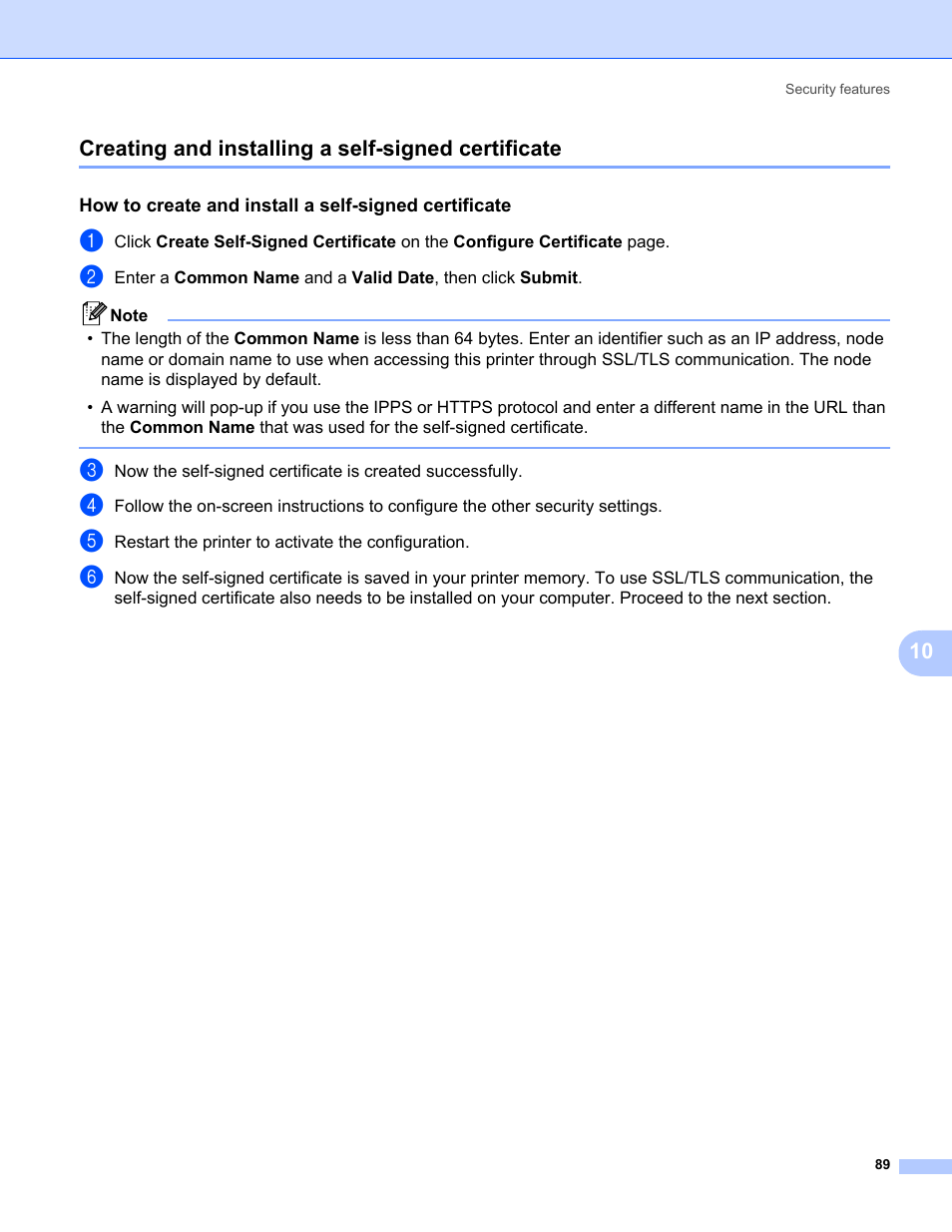Creating and installing a self-signed certificate | Konica Minolta bizhub 20 User Manual | Page 96 / 145