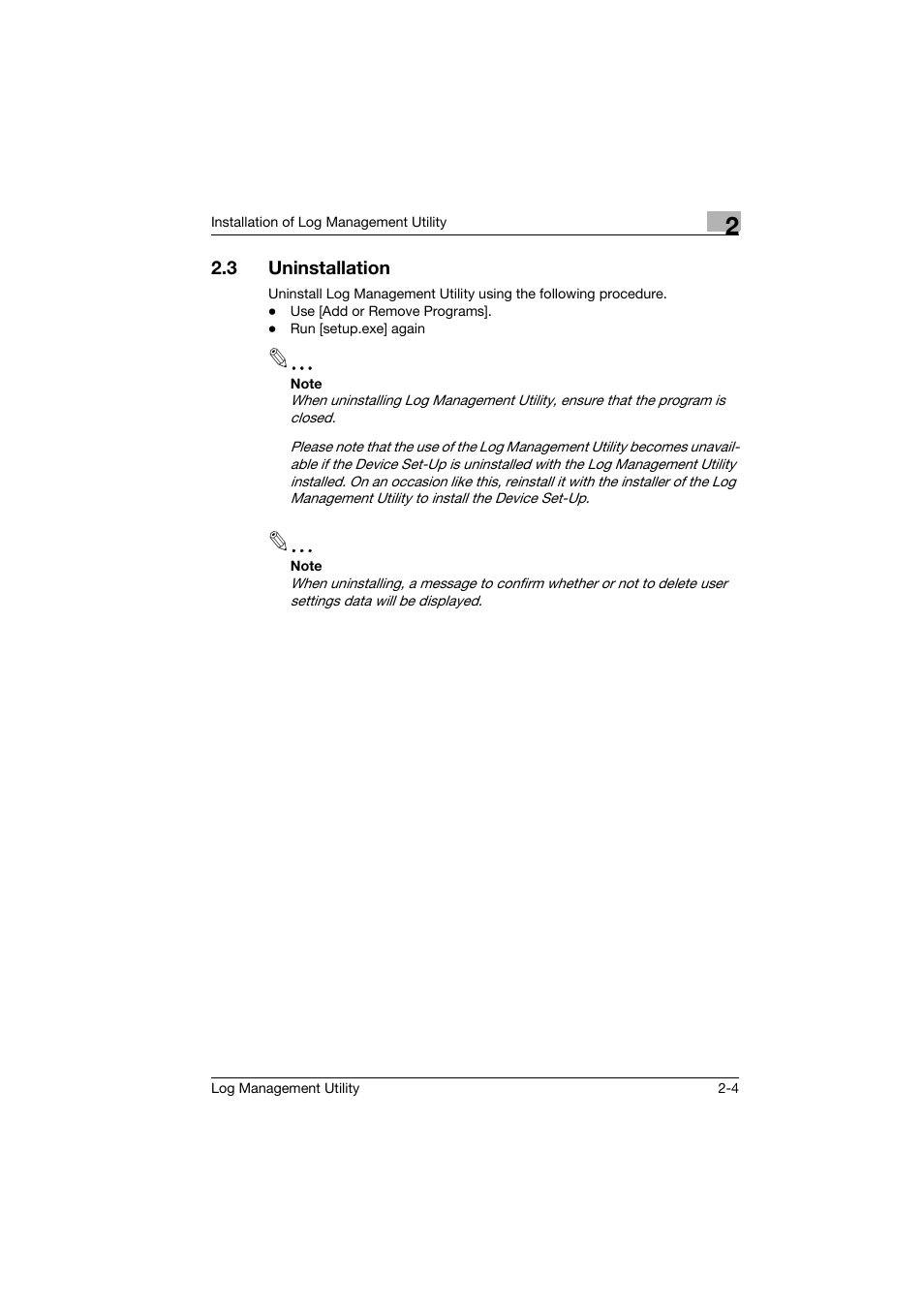 3 uninstallation, Uninstallation -4 | Konica Minolta magicolor 8650 User Manual | Page 14 / 56