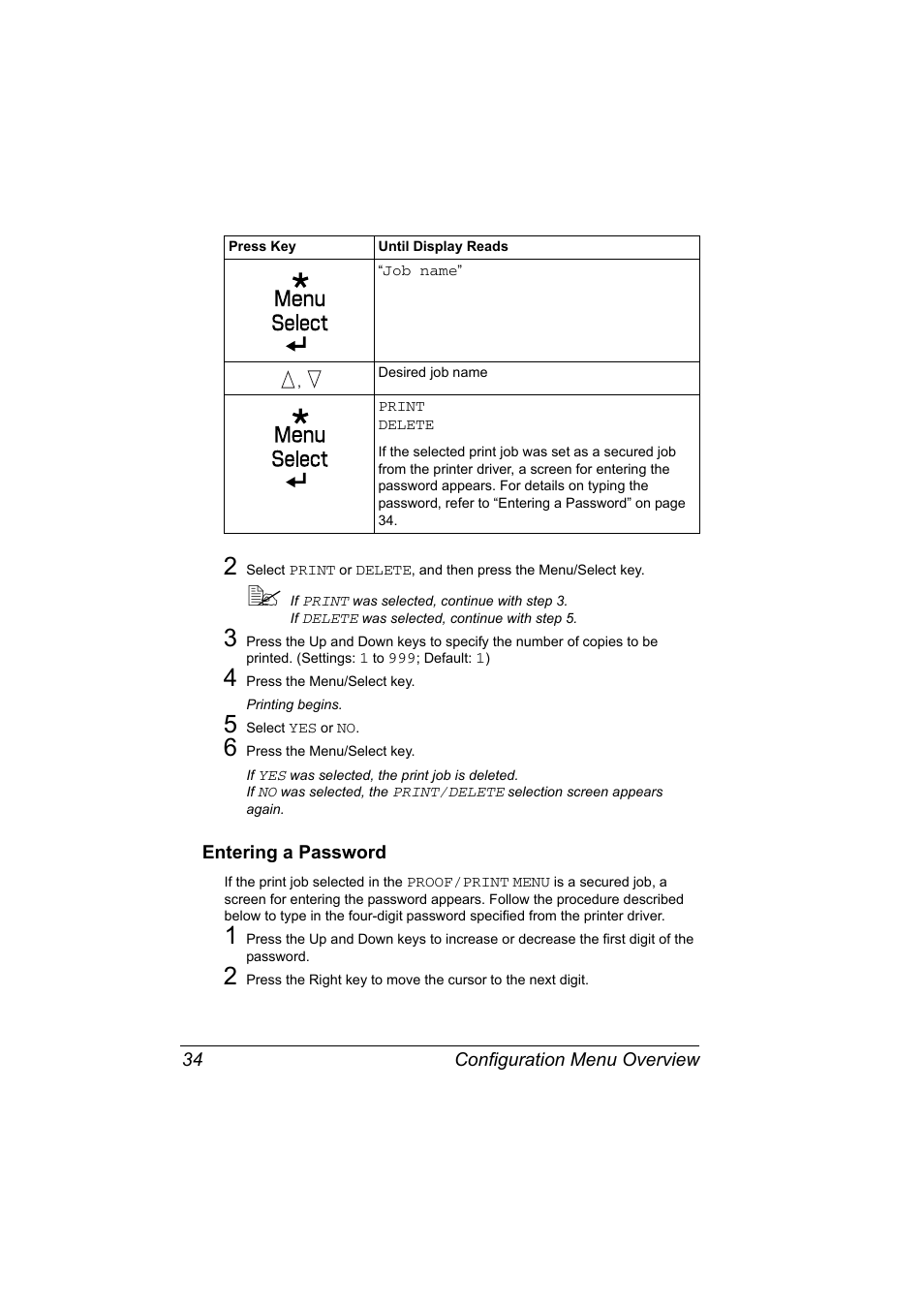 Entering a password, Entering a password 34 | Konica Minolta magicolor 7450 grafx User Manual | Page 48 / 254