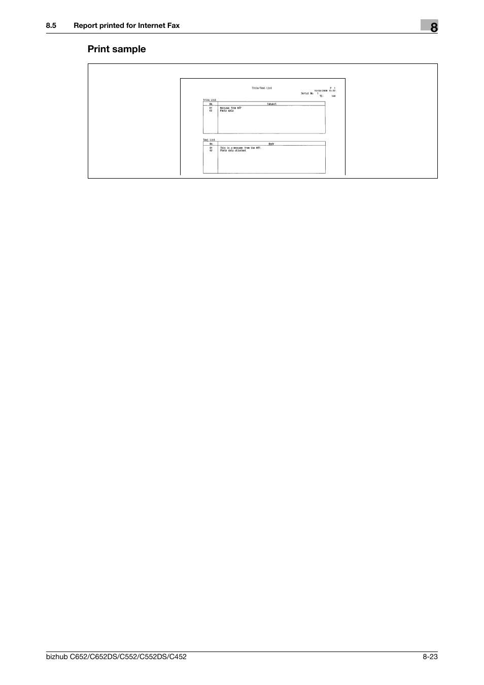 Print sample, Print sample -23 | Konica Minolta BIZHUB C652DS User Manual | Page 162 / 294