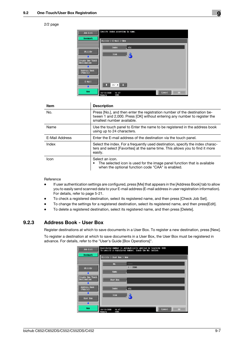 3 address book - user box, Address book - user box -7 | Konica Minolta BIZHUB C652DS User Manual | Page 170 / 294