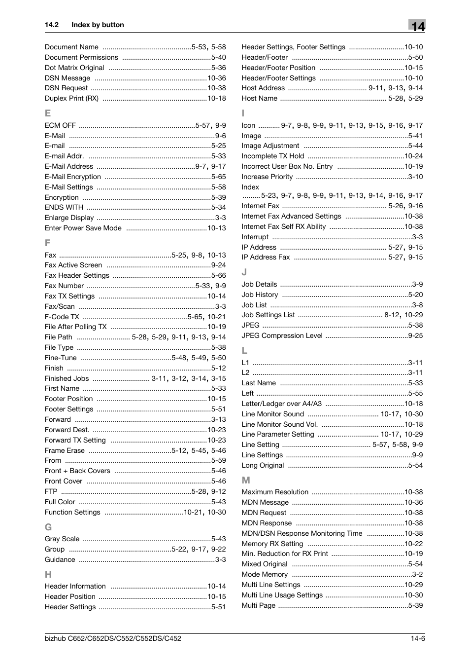 E to m | Konica Minolta BIZHUB C652DS User Manual | Page 291 / 294