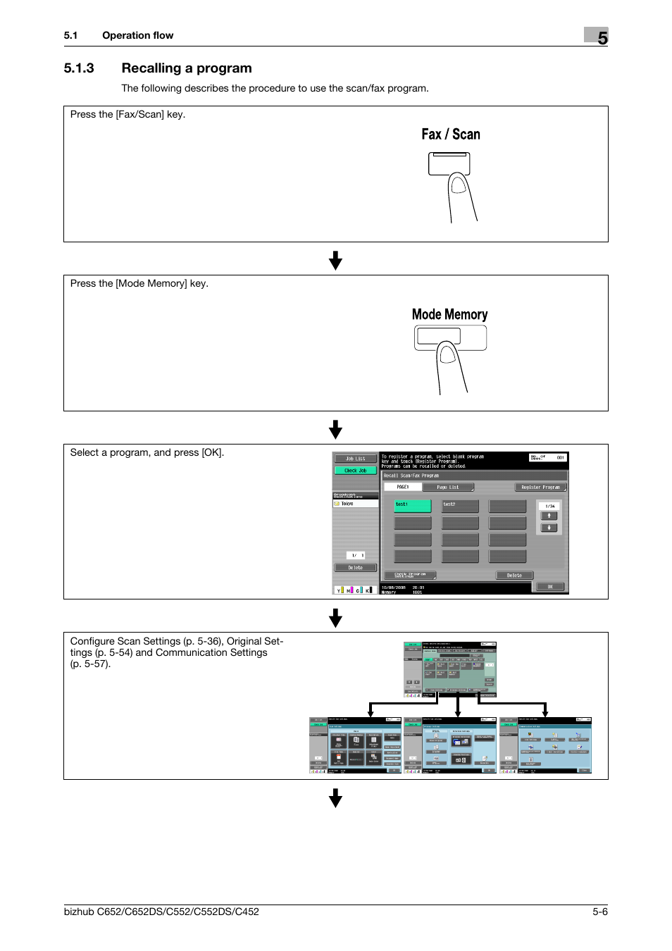 3 recalling a program, Recalling a program -6 | Konica Minolta BIZHUB C652DS User Manual | Page 56 / 294