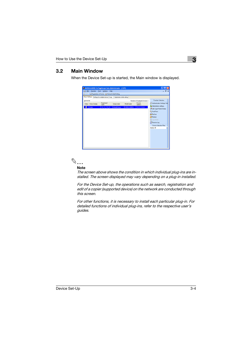 2 main window, Main window -4 | Konica Minolta Biznub Series User Manual | Page 17 / 67