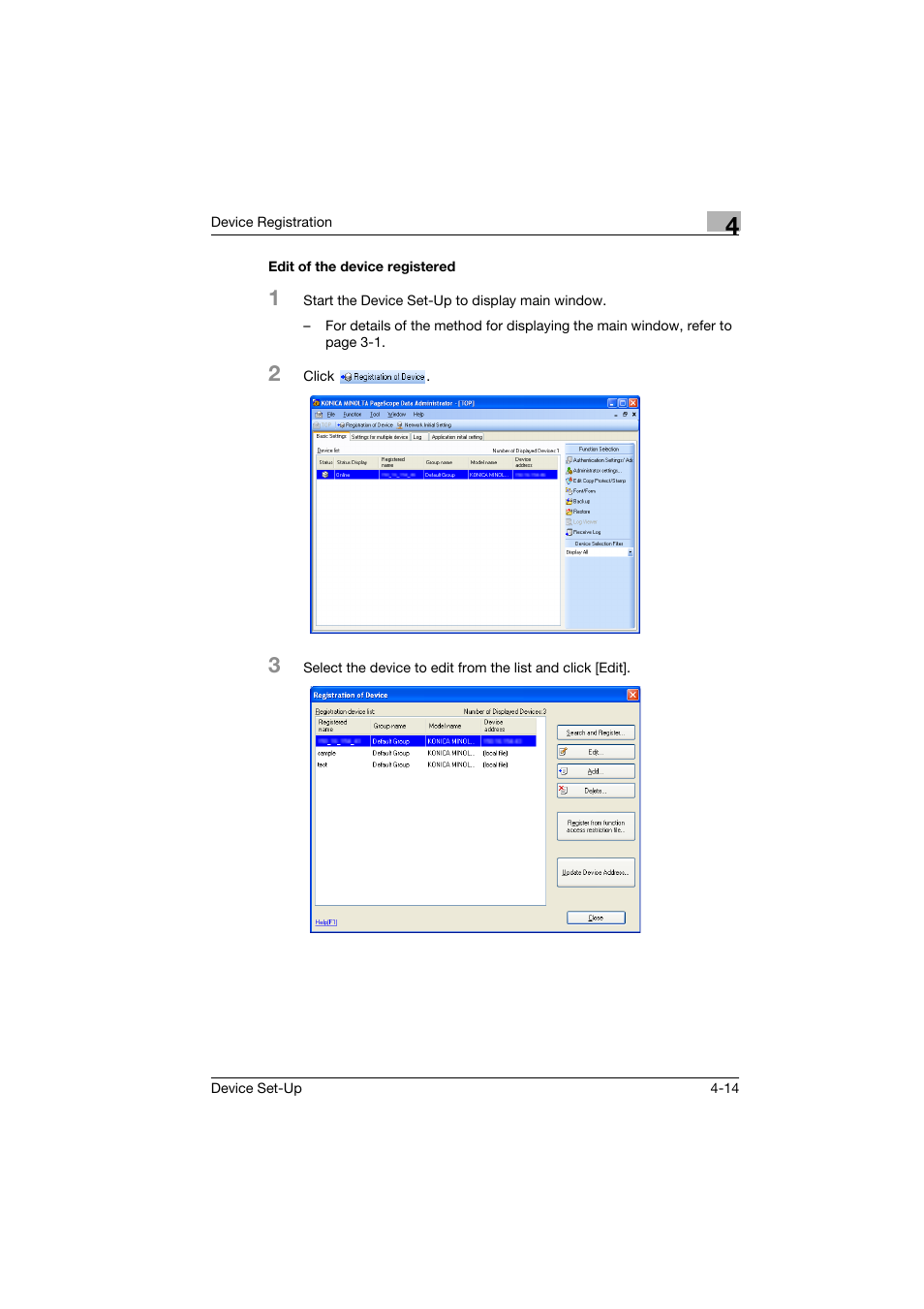 Edit of the device registered, Edit of the device registered -14 | Konica Minolta Biznub Series User Manual | Page 33 / 67