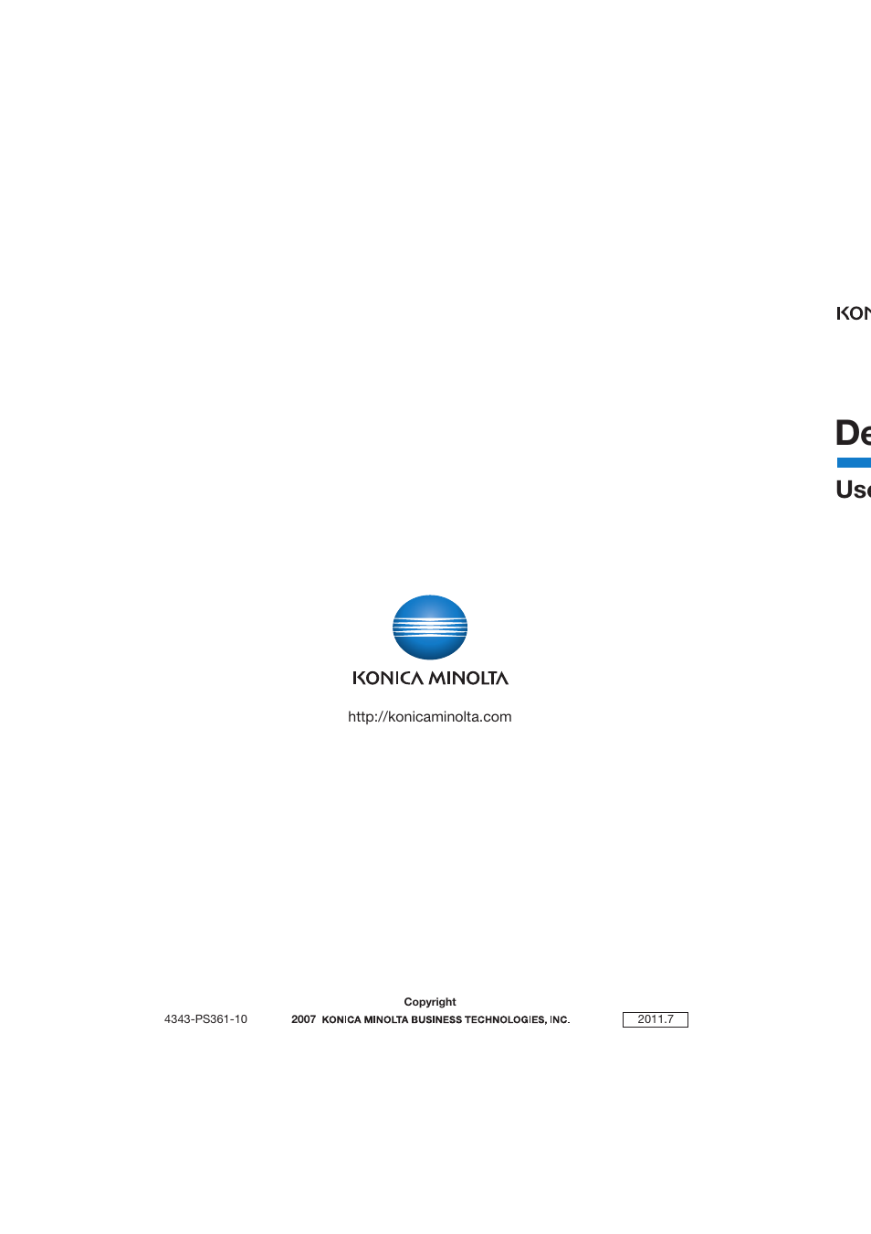 Konica Minolta Biznub Series User Manual | Page 67 / 67