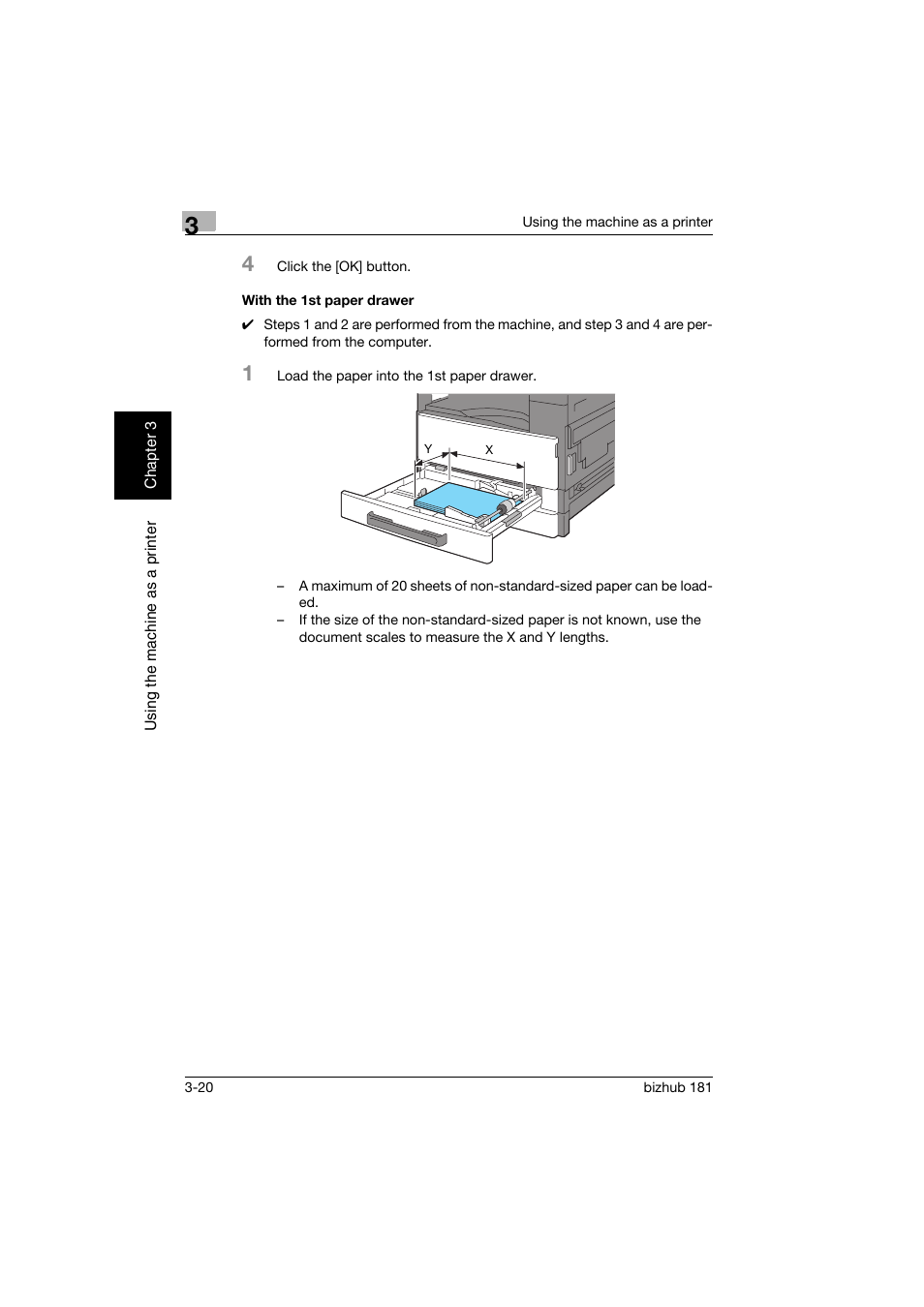 With the 1st paper drawer, With the 1st paper drawer -20 | Konica Minolta bizhub 181 User Manual | Page 107 / 144