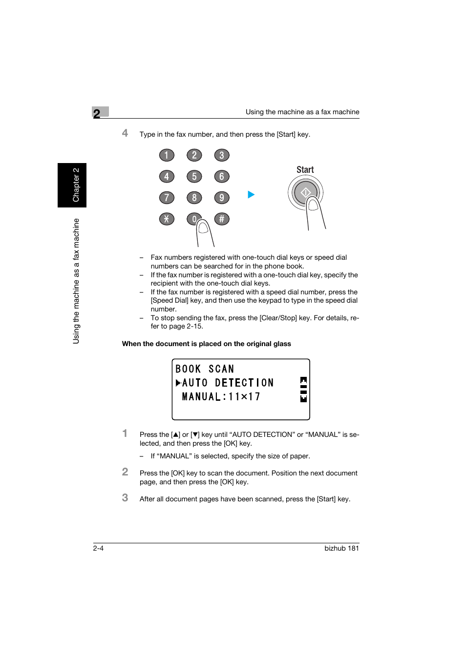 When the document is placed on the original glass | Konica Minolta bizhub 181 User Manual | Page 71 / 144