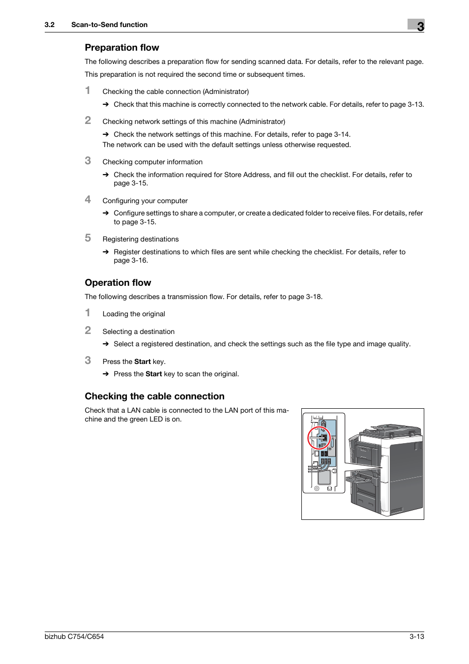 Preparation flow, Operation flow, Checking the cable connection | Konica Minolta bizhub C654 User Manual | Page 69 / 130
