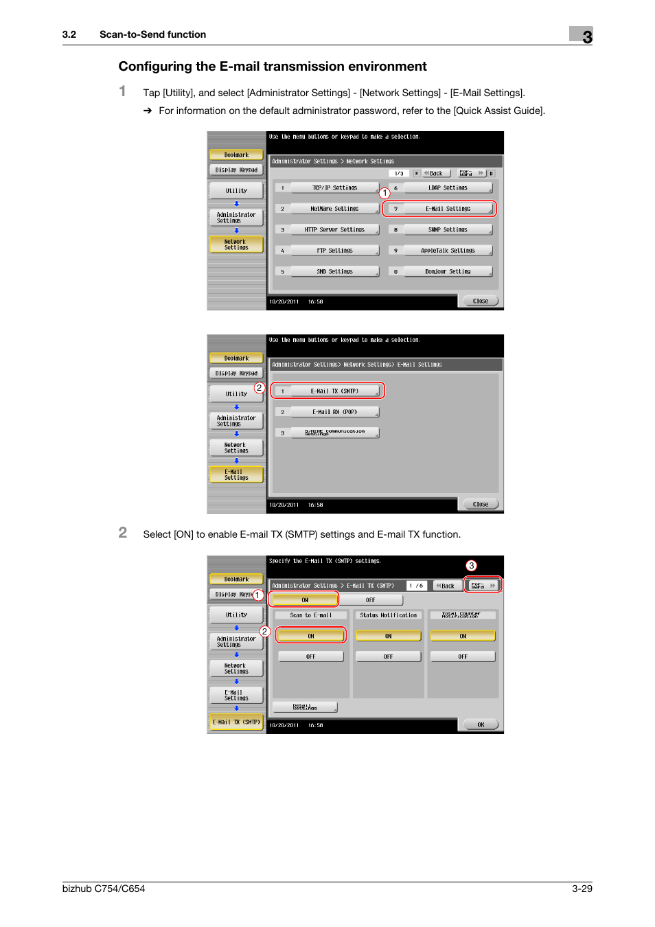 Configuring the e-mail transmission environment | Konica Minolta bizhub C654 User Manual | Page 85 / 130