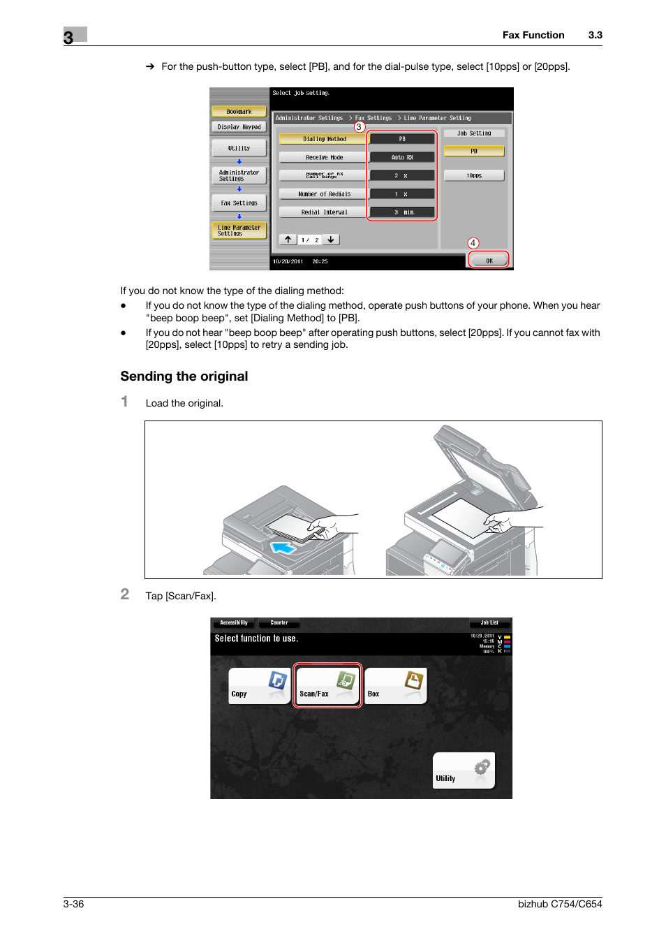 Sending the original, Sending the original -36 | Konica Minolta bizhub C654 User Manual | Page 92 / 130