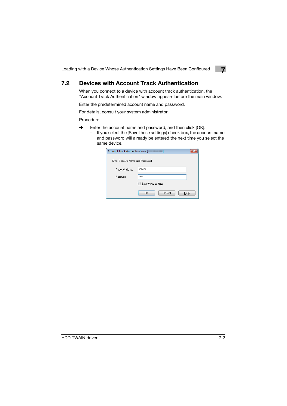 2 devices with account track authentication, Devices with account track authentication -3 | Konica Minolta bizhub C754 User Manual | Page 38 / 42