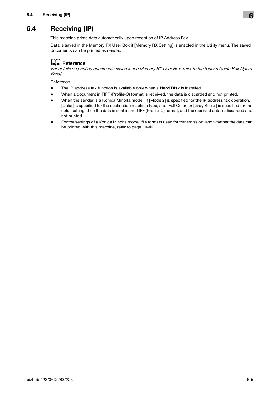 4 receiving (ip), Receiving (ip) -5 | Konica Minolta BIZHUB 223 User Manual | Page 134 / 319