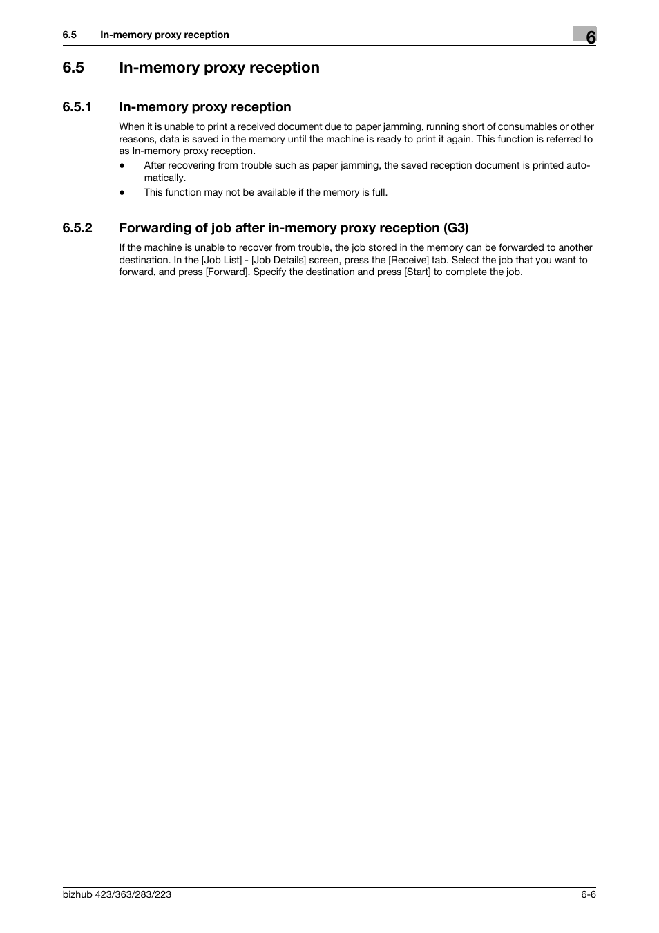 5 in-memory proxy reception, 1 in-memory proxy reception, In-memory proxy reception -6 | Konica Minolta BIZHUB 223 User Manual | Page 135 / 319