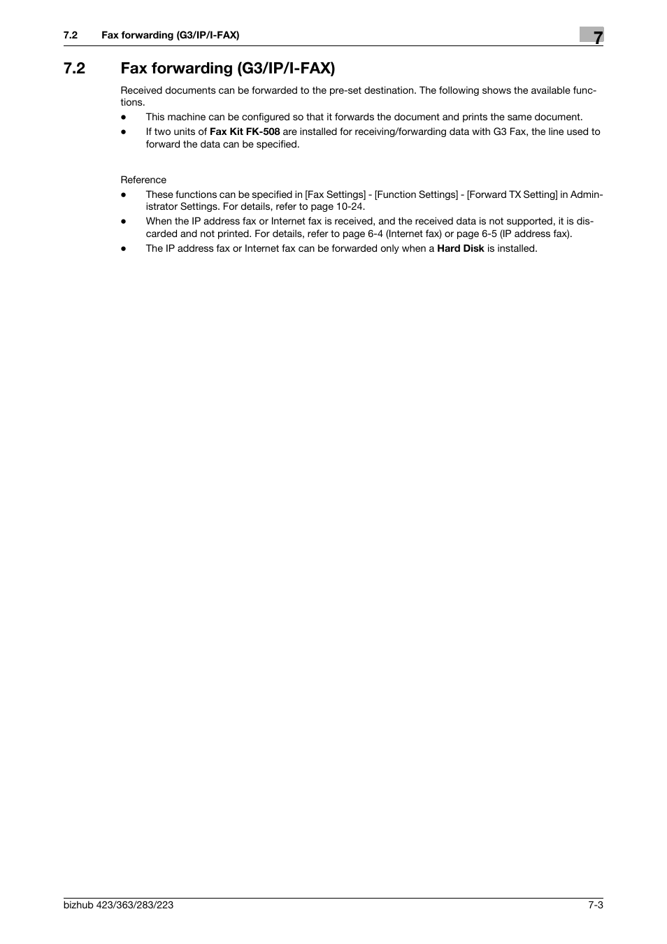 2 fax forwarding (g3/ip/i-fax), Fax forwarding (g3/ip/i-fax) -3 | Konica Minolta BIZHUB 223 User Manual | Page 147 / 319