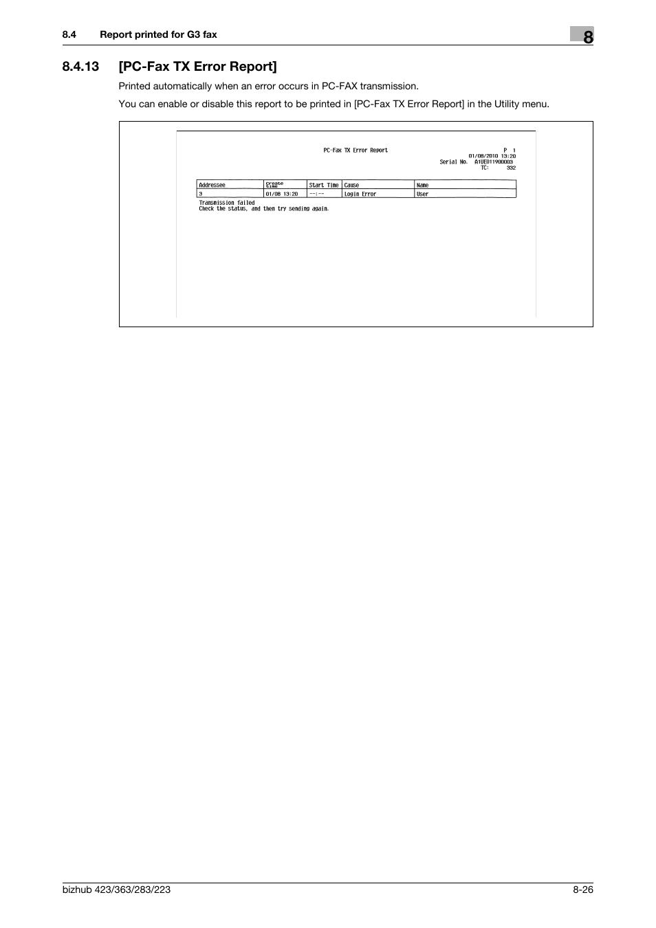 13 [pc-fax tx error report, Pc-fax tx error report] -26 | Konica Minolta BIZHUB 223 User Manual | Page 181 / 319