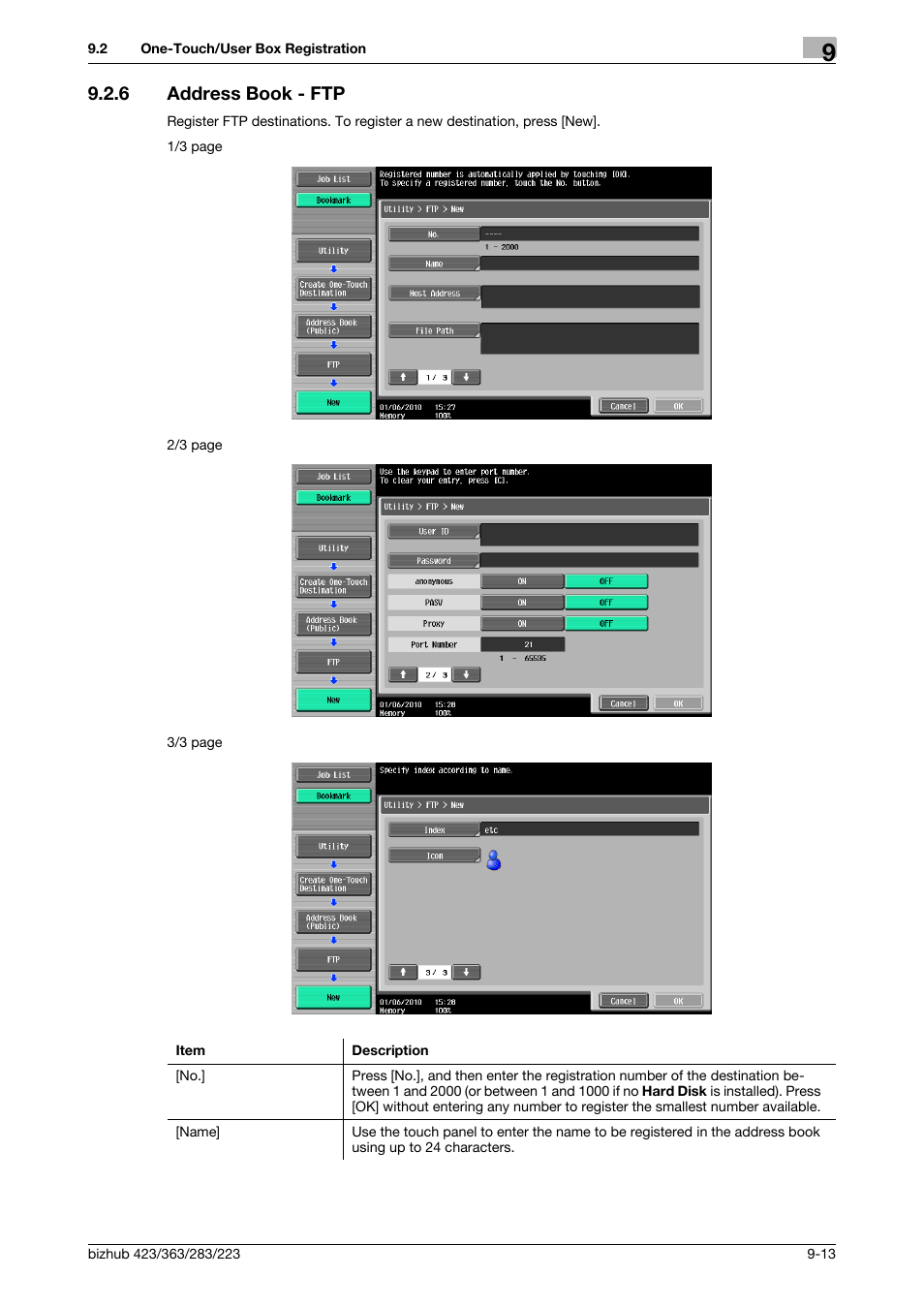 6 address book - ftp, Address book - ftp -13 | Konica Minolta BIZHUB 223 User Manual | Page 198 / 319