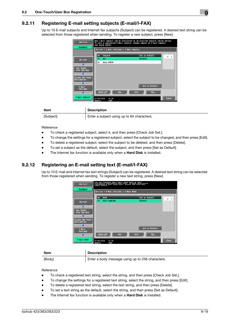 Ail subject] (p. 9-19), P. 9-19) | Konica Minolta BIZHUB 223 User Manual | Page 204 / 319