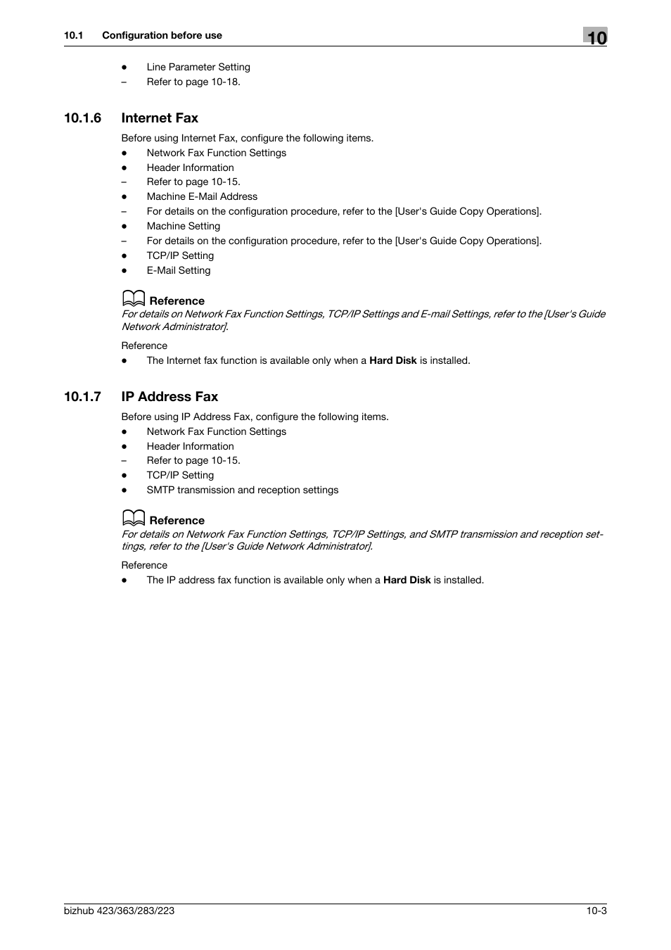 6 internet fax, 7 ip address fax, Internet fax -3 | Ip address fax -3 | Konica Minolta BIZHUB 223 User Manual | Page 215 / 319