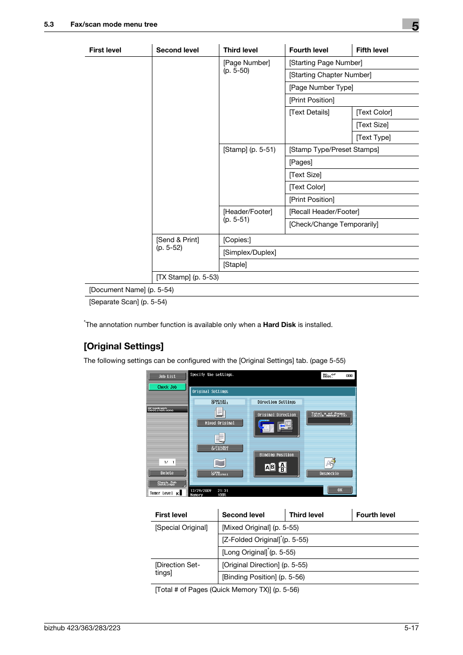 Original settings, Original settings] -17 | Konica Minolta BIZHUB 223 User Manual | Page 78 / 319