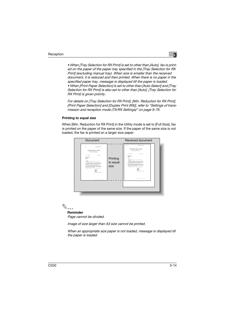 Printing to equal size, Printing to equal size -14 | Konica Minolta bizhub C550 User Manual | Page 125 / 403