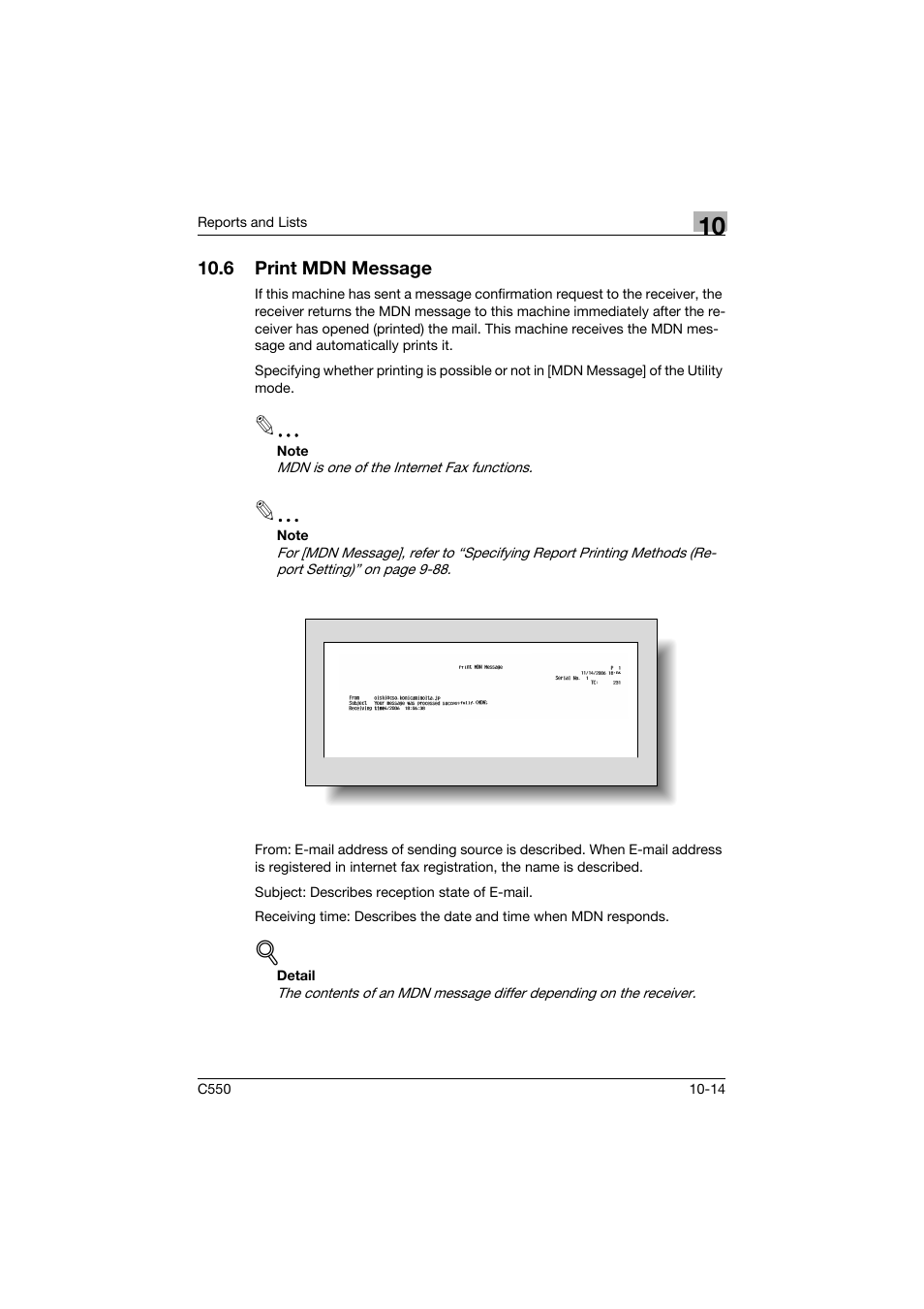 6 print mdn message, Print mdn message -14 | Konica Minolta bizhub C550 User Manual | Page 369 / 403