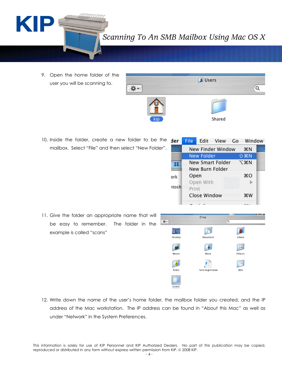Scanning to an smb mailbox using mac os x | Konica Minolta KIP C7800 User Manual | Page 6 / 8
