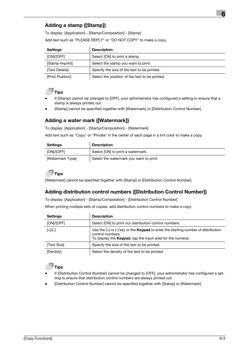 Adding a stamp ([stamp]), Adding a water mark ([watermark]) | Konica Minolta bizhub 4750 User Manual | Page 27 / 30