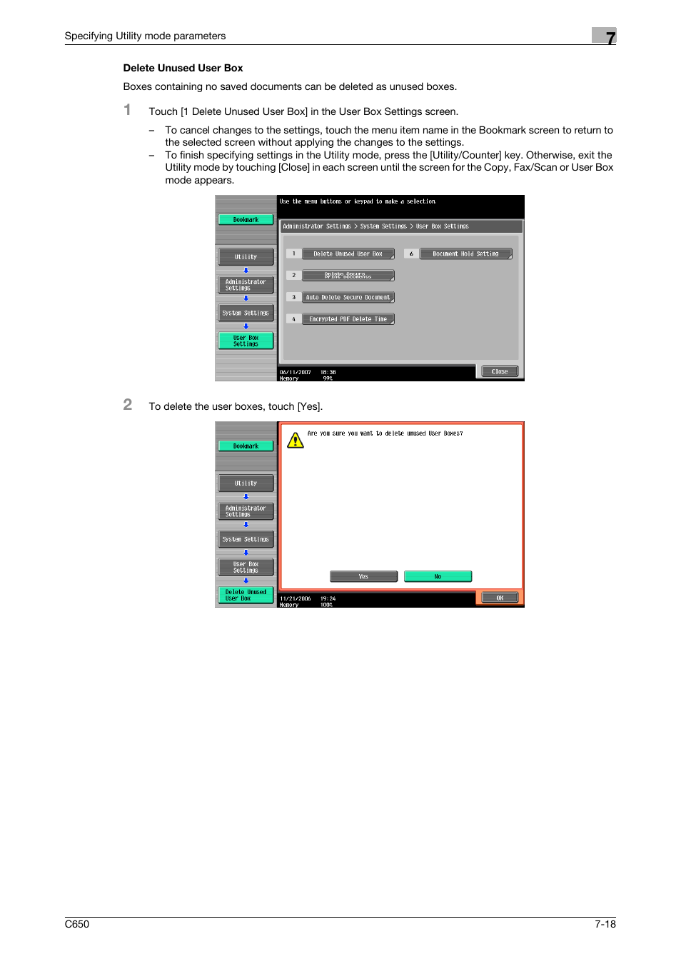 Delete unused user box, Delete unused user box -18 | Konica Minolta bizhub C650 User Manual | Page 248 / 280