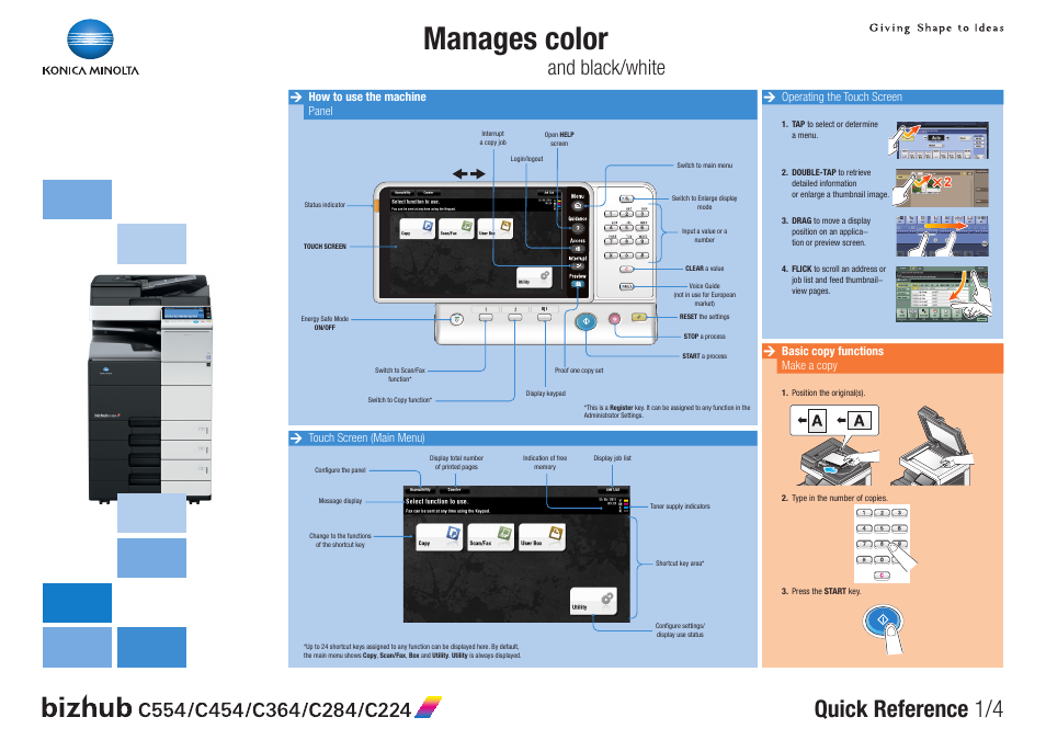 Konica Minolta bizhub C554 User Manual | 4 pages