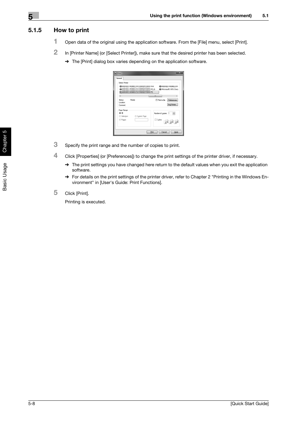 5 how to print, How to print -8 | Konica Minolta bizhub C3350 User Manual | Page 43 / 64