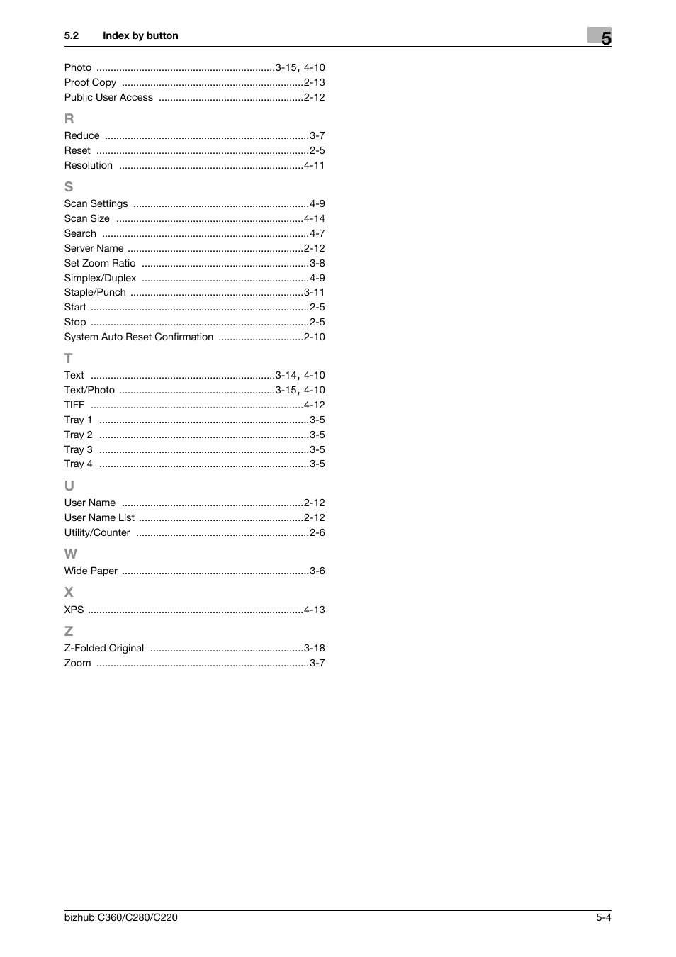 R to z | Konica Minolta BIZHUB C360 User Manual | Page 62 / 63