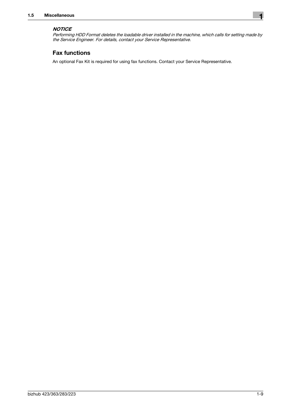 Fax functions, Fax functions -9 | Konica Minolta BIZHUB 223 User Manual | Page 12 / 55