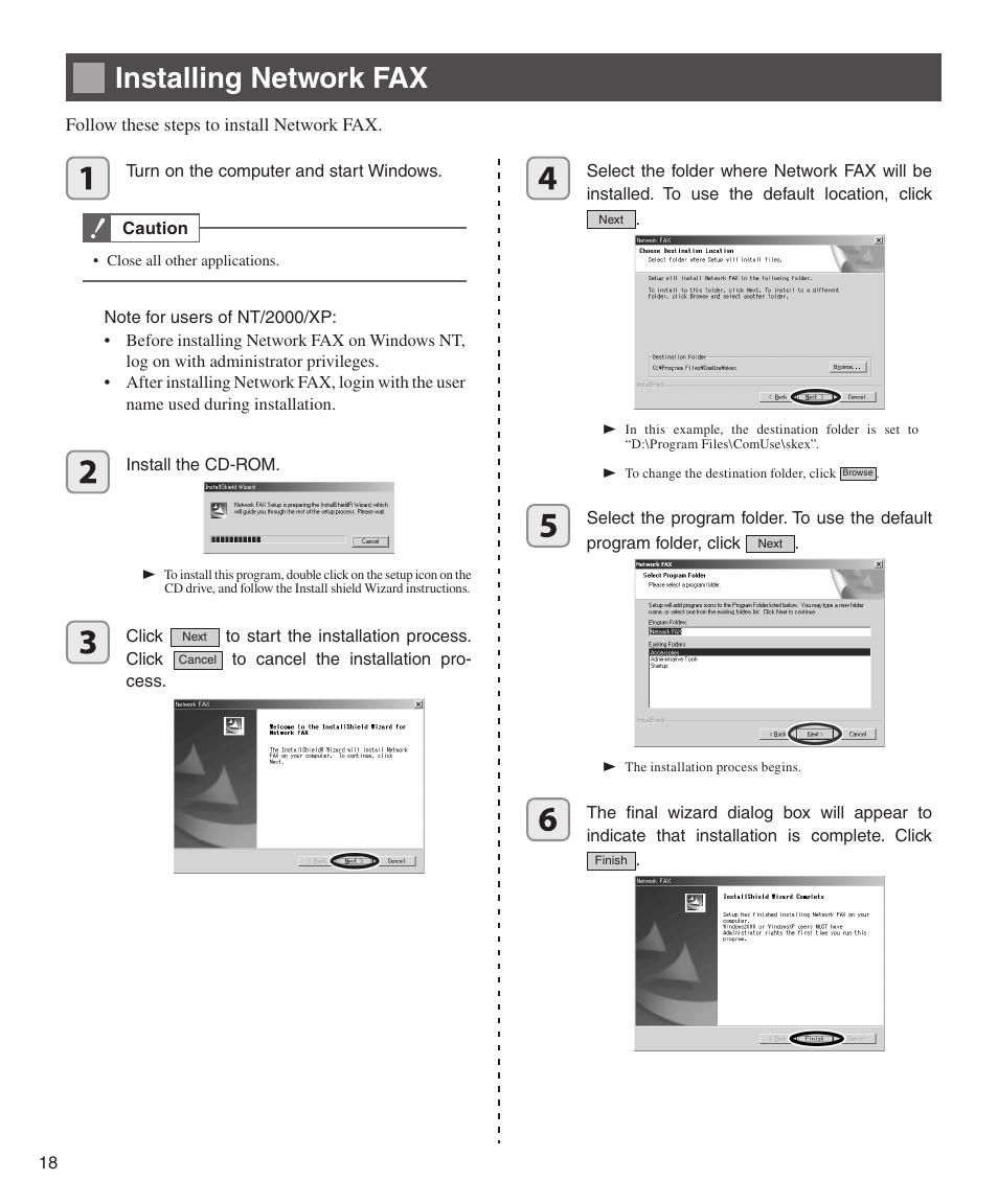Installing network fax | Konica Minolta bizhub 282 User Manual | Page 18 / 76