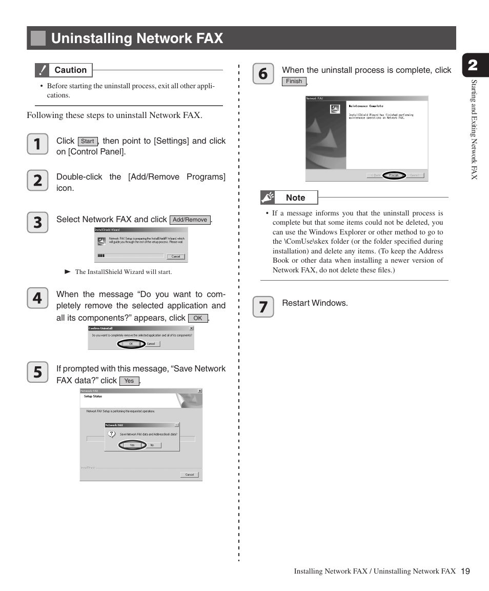Uninstalling network fax | Konica Minolta bizhub 282 User Manual | Page 19 / 76