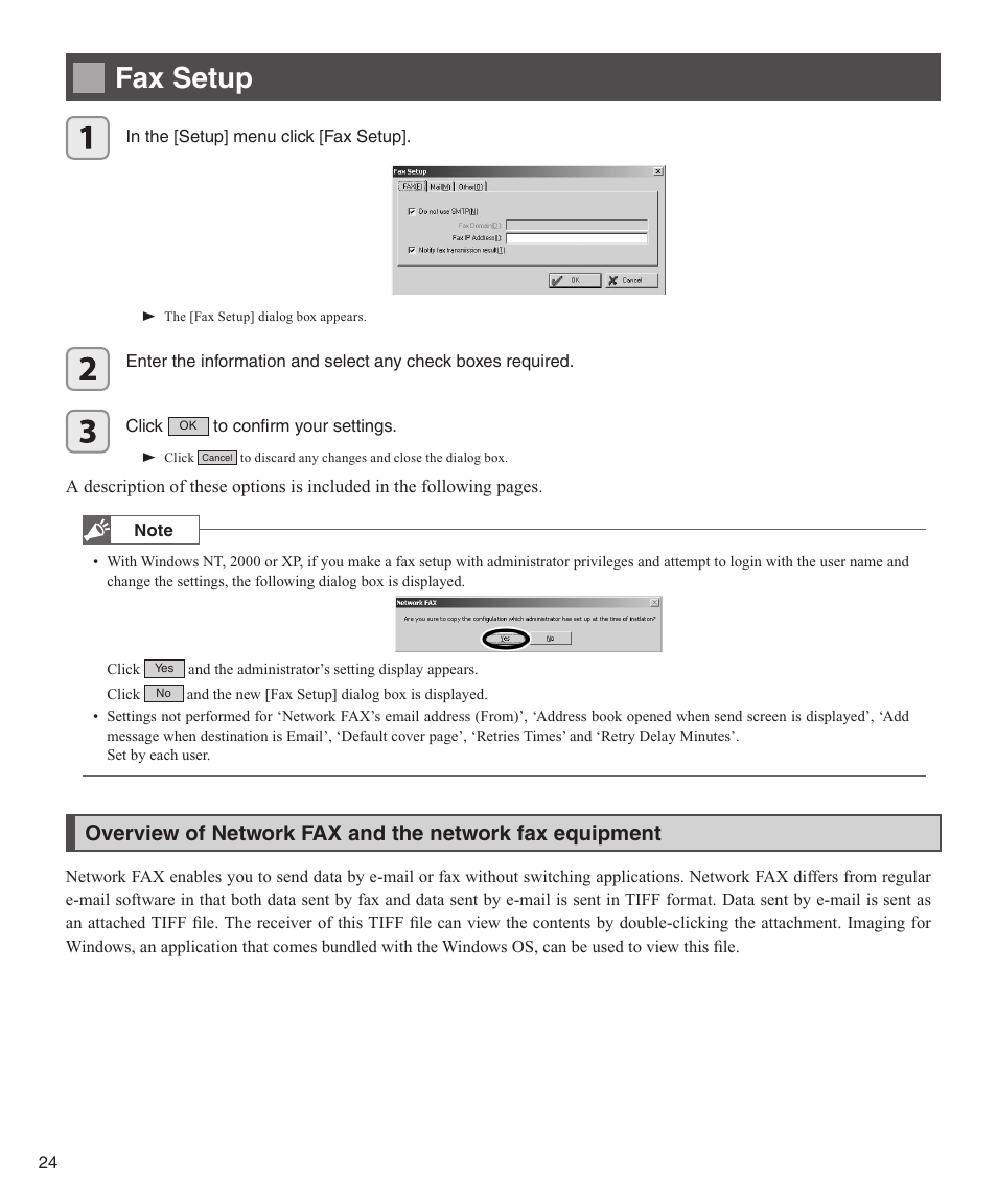 Fax setup | Konica Minolta bizhub 282 User Manual | Page 24 / 76